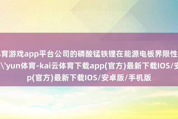 体育游戏app平台公司的磷酸锰铁锂在能源电板界限性能上风景显-kai'yun体育-kai云体育下载app(官方)最新下载IOS/安卓版/手机版